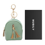 NUBILY Women's Keychain Purse Zip Mini Coin Purse with Key Ring Tassel Key Bag