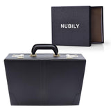 NUBILY Faux Leather Briefcase Classic Traditional Attache Black