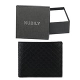 NUBILY Men's Wallet Soft PU Diamond Plaid Multi-Card Wallet Portable Short Wallets