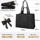 NUBILY Laptop Bag for Women 15.6 inch Laptop Tote Bag Waterproof Leather Computer Bag Lightweight Womens Briefcase Professional Business Office Work Bag Large Capacity Handbag Shoulder Bag