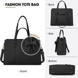 NUBILY Laptop Bag for Women 15.6 inch Laptop Tote Bag Waterproof Leather Computer Bag Lightweight Womens Briefcase Professional Business Office Work Bag Large Capacity Handbag Shoulder Bag