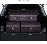 NUBILY Pu Leather Travelling Trunks Organizer Auto Supplies Trunk Storage Box Car Boot Tidy Storage Box Black