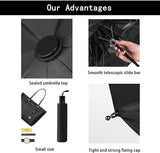 NUBILY Travel Compact Umbrella For Rain Compact Folding Umbrella For Men Women Teenage Black