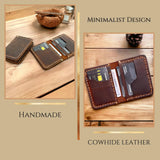 NUBILY Leather Pocket Wallet Slim Front Wallet Fit in Pocket Leather Bifold Wallet with Card Holder