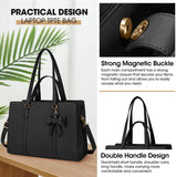 NUBILY Laptop Bag for Women 15.6 inch Laptop Tote Bag Waterproof Leather Computer Bag Lightweight Womens Briefcase Professional Business Office Work Bag Large Capacity Handbag Shoulder Bag