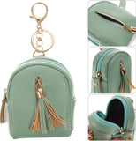 NUBILY Women's Keychain Purse Zip Mini Coin Purse with Key Ring Tassel Key Bag