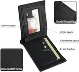 NUBILY Men's Wallet Soft PU Diamond Plaid Multi-Card Wallet Portable Short Wallets