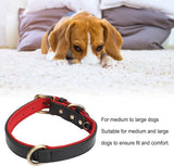 NUBILY Stylish Dog Collar, PU Leather Pet Collar Comfortable Black for Camping for Walking