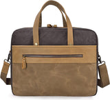 NUBILY Waterproof Briefcase Waxed Canvas Briefcase Bag Large Carrying Briefcases for Business Travel Work