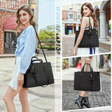 NUBILY Laptop Bag for Women 15.6 inch Laptop Tote Bag Waterproof Leather Computer Bag Lightweight Womens Briefcase Professional Business Office Work Bag Large Capacity Handbag Shoulder Bag