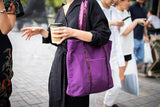 NUBILY Large Stylish Purple Canvas Shoulder bag for women Utility Tote Bag with Pockets Teacher bag