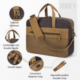 NUBILY Waterproof Briefcase Waxed Canvas Briefcase Bag Large Carrying Briefcases for Business Travel Work