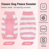 NUBILY Dog Fleece Sweater Winter Cat Clothes Cold Weather Knitwear for Girl Boy Pink