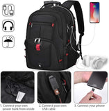 Laptop Backpack 17 Inch Waterproof Extra Large TSA Travel Backpack Anti Theft College Business Mens Backpacks with USB Charging Port 17.3 Gaming Computer Backpack for Women Men Black 45L