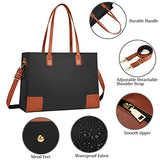 Tote Bag for Women Laptop Bag 15.6 Inch laptop USB Teacher Bag Large Work Bag Waterproof Nylon Shoulder Bag Black