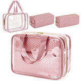 Makeup Bag 3 Pcs Clear Waterproof PVC Cosmetic Bag