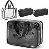 Makeup Bag 3 Pcs Clear Waterproof PVC Cosmetic Bag