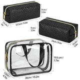 Makeup Bag 3 Pcs Clear Waterproof PVC Cosmetic Bag