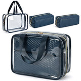 Makeup Bag 3 Pcs Clear Waterproof PVC Cosmetic Bag