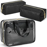 Makeup Bag 3 Pcs Clear Waterproof PVC Cosmetic Bag